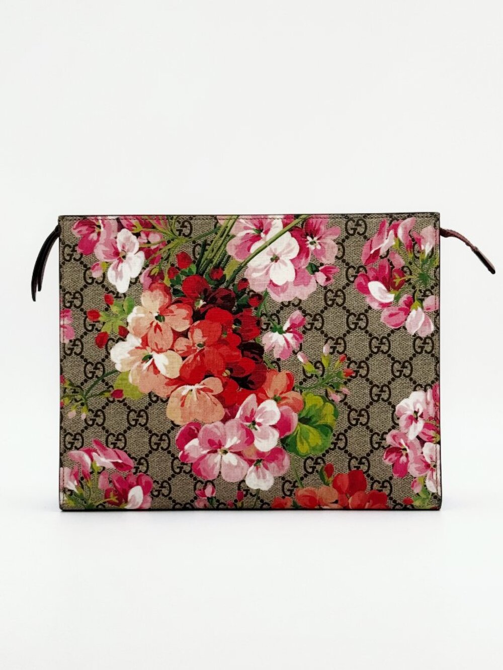 Gucci GG Supreme Blooms Floral Monogram Cosmetic Pouch Clutch
